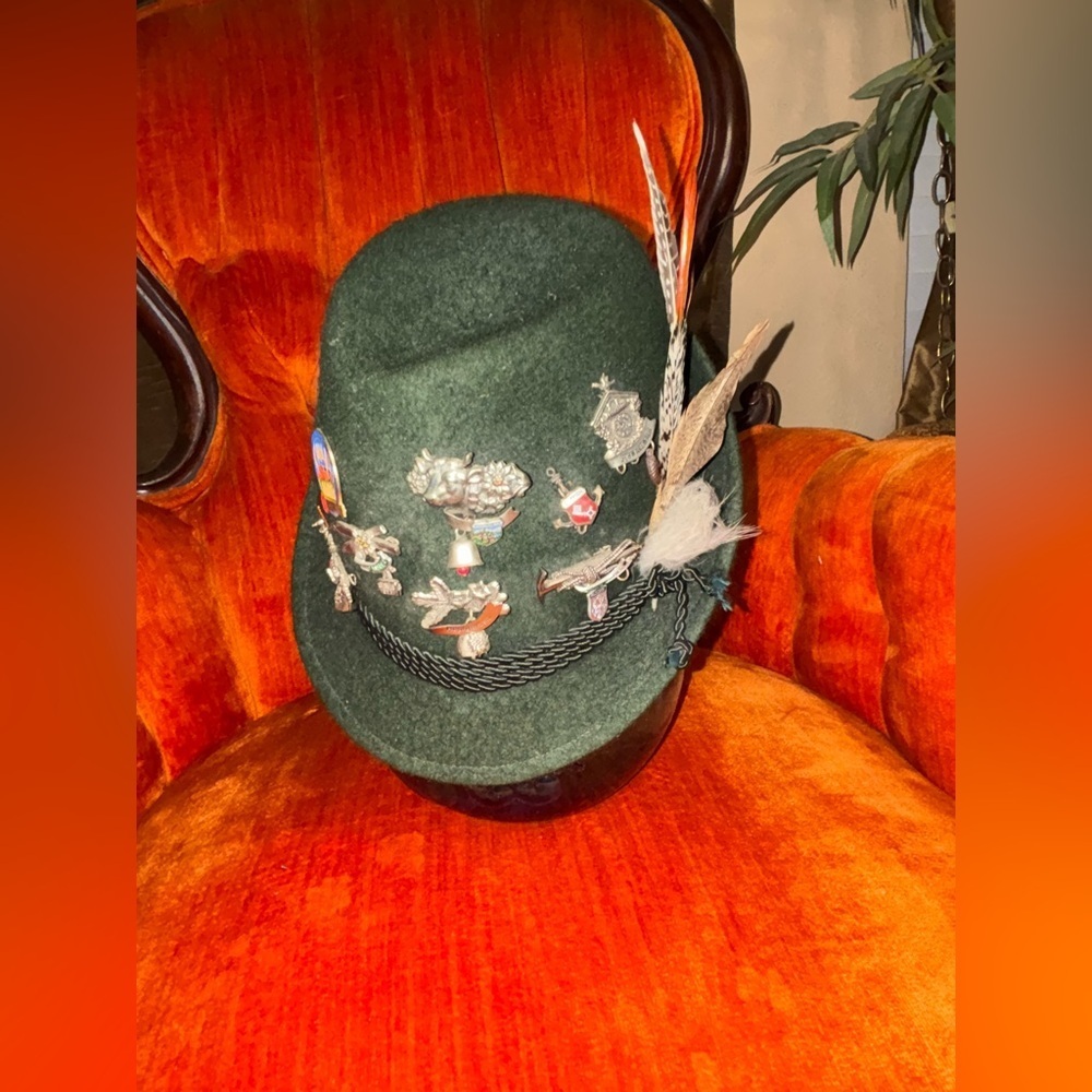Vintage Wool Green Capa Oktoberfest-fest Original Bavarian hunting hat. 55 - Picture 10 of 15